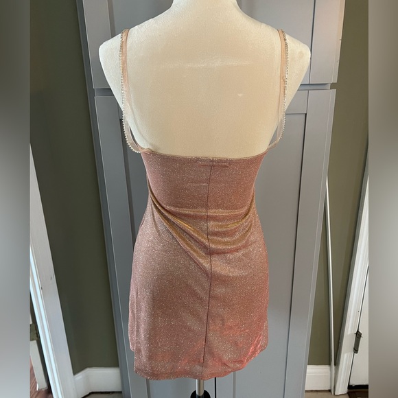 ANGELINA PINK SHIMMER MINI DRESS - Picture 6 of 9